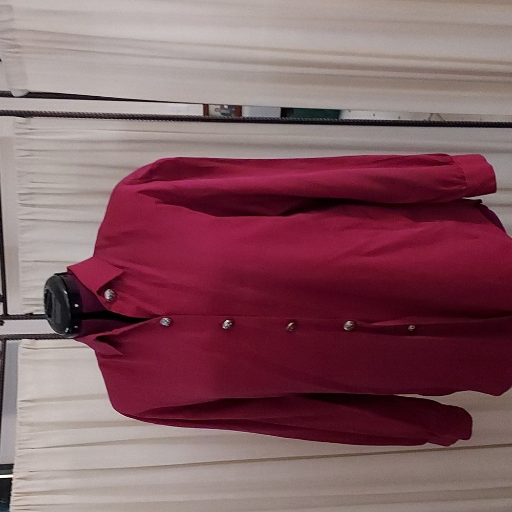BOBBIE BROOKS Vintage Women's Button Down Blouse, Magenta, Medium
